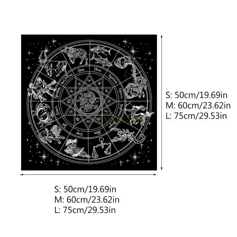 M5TC 60x60cm Tarot Table Altar Cloth Metaphysical Board Game Mat Pendulum Divination Altar Tablecloth Board Game Cards Pad