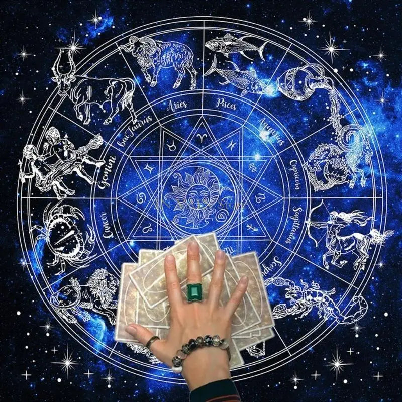 M5TC 60x60cm Tarot Table Altar Cloth Metaphysical Board Game Mat Pendulum Divination Altar Tablecloth Board Game Cards Pad