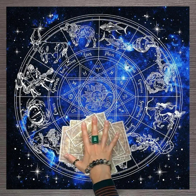 M5TC 60x60cm Tarot Table Altar Cloth Metaphysical Board Game Mat Pendulum Divination Altar Tablecloth Board Game Cards Pad