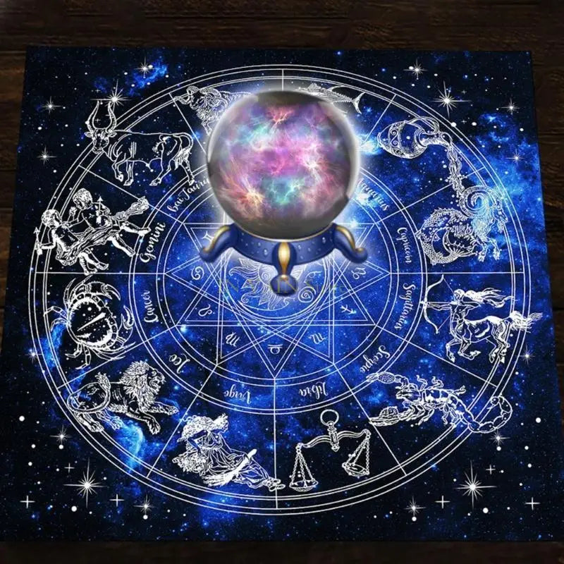 M5TC 60x60cm Tarot Table Altar Cloth Metaphysical Board Game Mat Pendulum Divination Altar Tablecloth Board Game Cards Pad