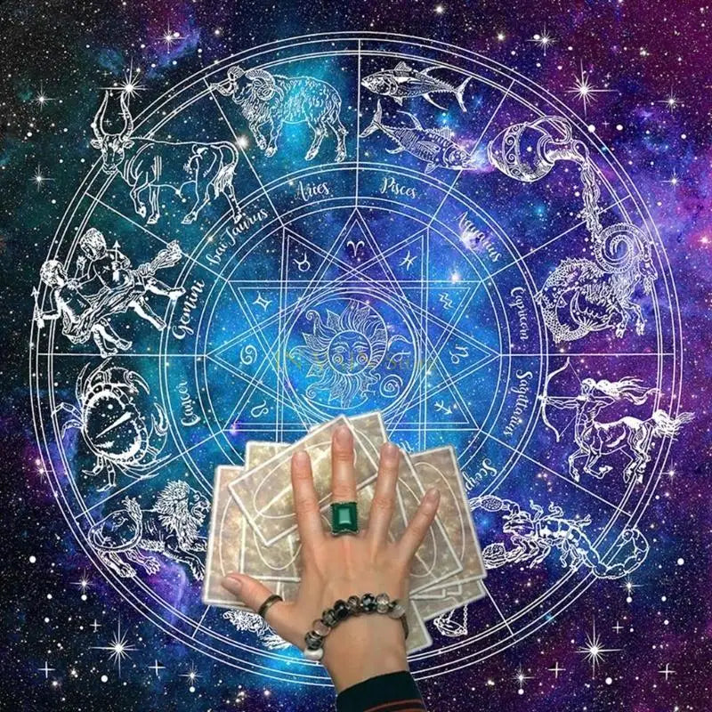 M5TC 60x60cm Tarot Table Altar Cloth Metaphysical Board Game Mat Pendulum Divination Altar Tablecloth Board Game Cards Pad